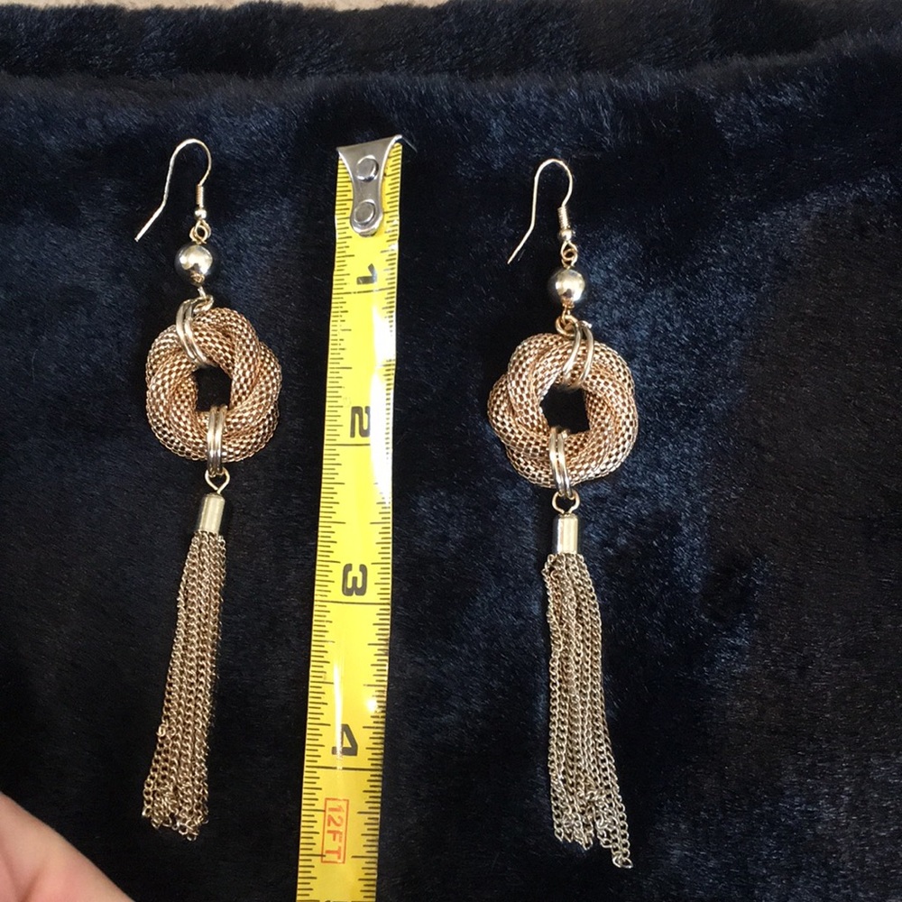Vintage Gold-Tone Dramatic Dangling Earrings - image 6